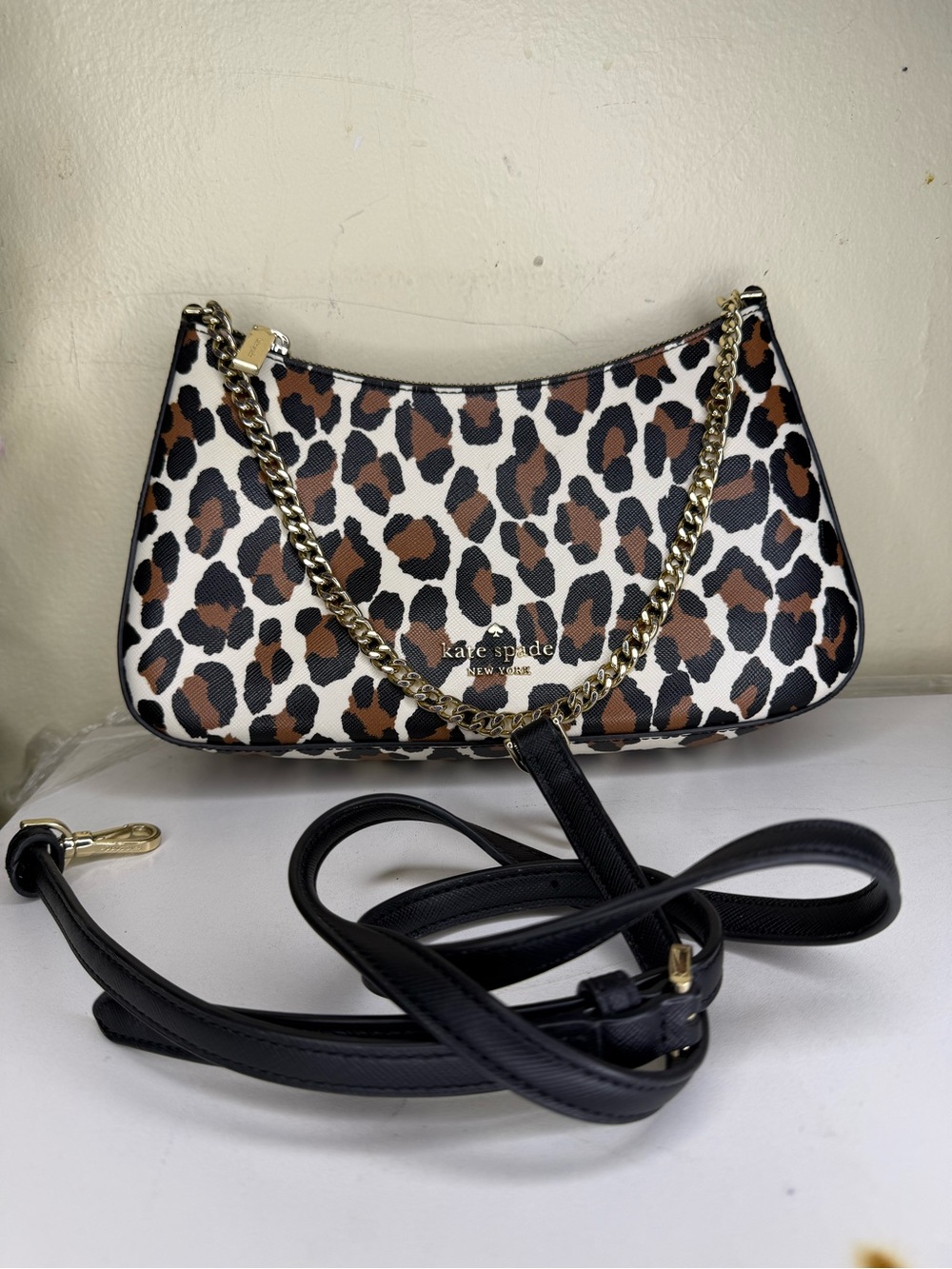 Kate Spade Leopard Print Shoulder Bag - Brown/Black